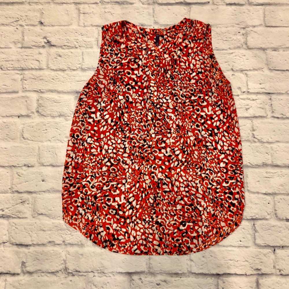 NYDJ Orange, Black, and Tan Sleeveless Top